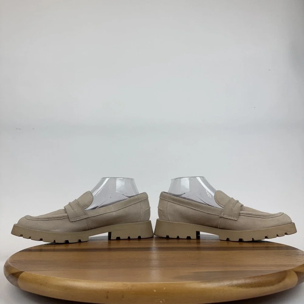 Womens Dolce Vita Evanka Beige Suede Comfort Casual Platform‎ Loagers Size 9 M